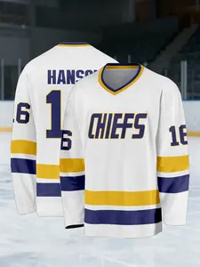 Hockey Jersey #16 Charleston Chiefs, Movie “Slap Shot” Hockey Jersey, Comfortable and Breathable, Quick-Dry, Ideal for Sports Training, Perfect Gift Choice, Athletic Shirt