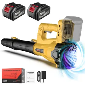 【FREE 4.0Ah Battery*2】 Cordless Leaf Blower, 160MPH 580CFM Brushless Power, Lightweight 4.3lbs Handheld with 2 Nozzles for Yard, Patio, Car Cleaning & Snow