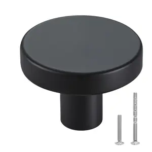 VEVOR Cabinet Knobs, Summervibes,Summervibes, 10 Pack, 1.26 Inch Black Zinc Alloy Drawer Pulls & Door Handles, Mushroom Kitchen Solid Knobs Dresser Handles, Cupboard Hardware with Screws for Bathroom Closet Cabinets Drawers
