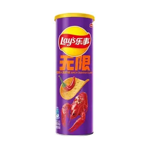 Lay's Crunchy Crispy Potato Chips, Spicy Crayfish with Garlic Flavor - 90g Snack