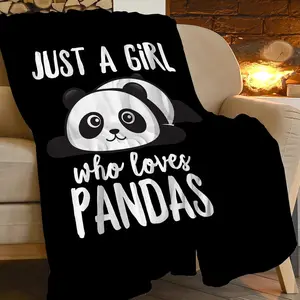 Panda Blanket Cute Panda Plush Throw Blanket Super Soft Cozy Warm Flannel Just A Girl Who Loves Panda Bedding Blanket Gifts for Kids Girls Boys Women