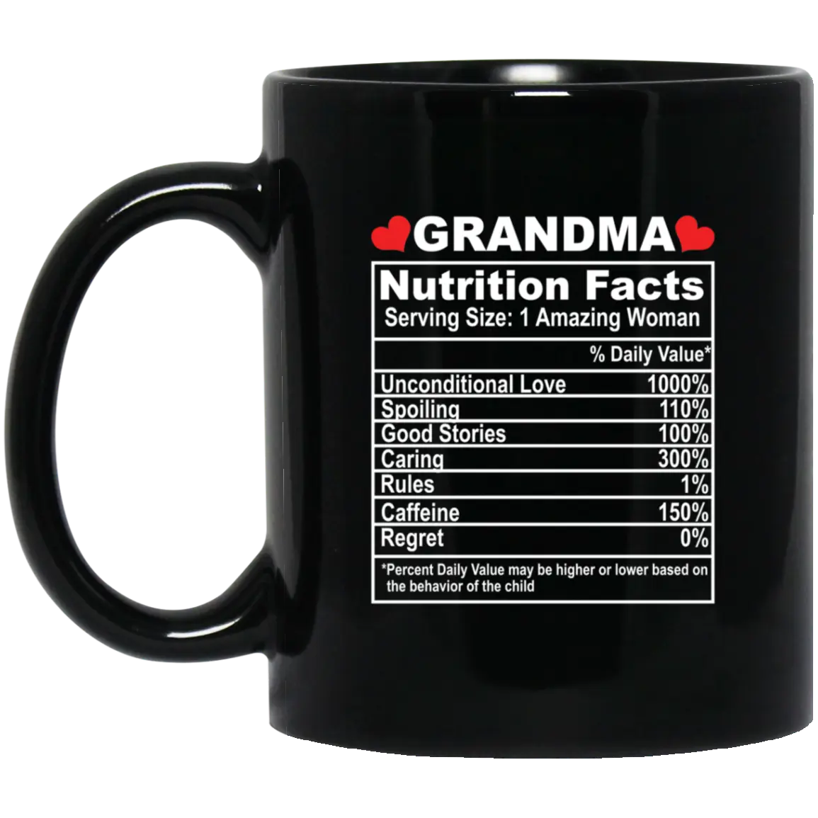 Grandma Nutrition Facts Serving, Amazing Woman Mug, Gift for Mom, Grandma, Gift for Mother's Day
