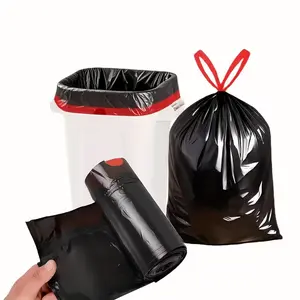 100pcs Plastic Garbage Bags, Home Supplies, Convenient Durable Trash Bag, Non-Toxic Waste Cleaning Storage, Kitchen Bathroom Bedroom Office Accessories, Sturdy Trash Bags