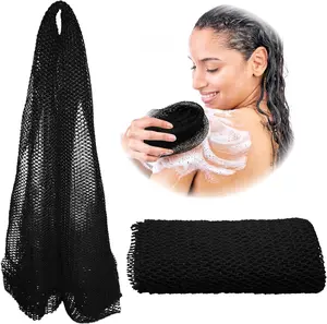 African Net Sponge, Exfoliating Body Scrubber, Body Exfoliator, Long Net Sponge, Sapo, Shower Bath Accessories Flat Dead Skin Remover Body Wash Soap