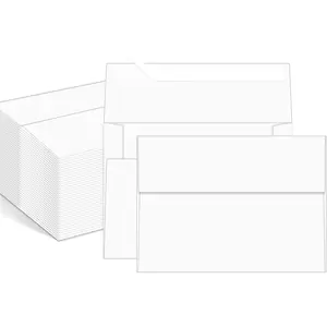 100 Packs 5x7 A7 White Self Seal Printable Envelopes for Invitations, Greeting Cards, Weddings, Photos, Postcards Mailing