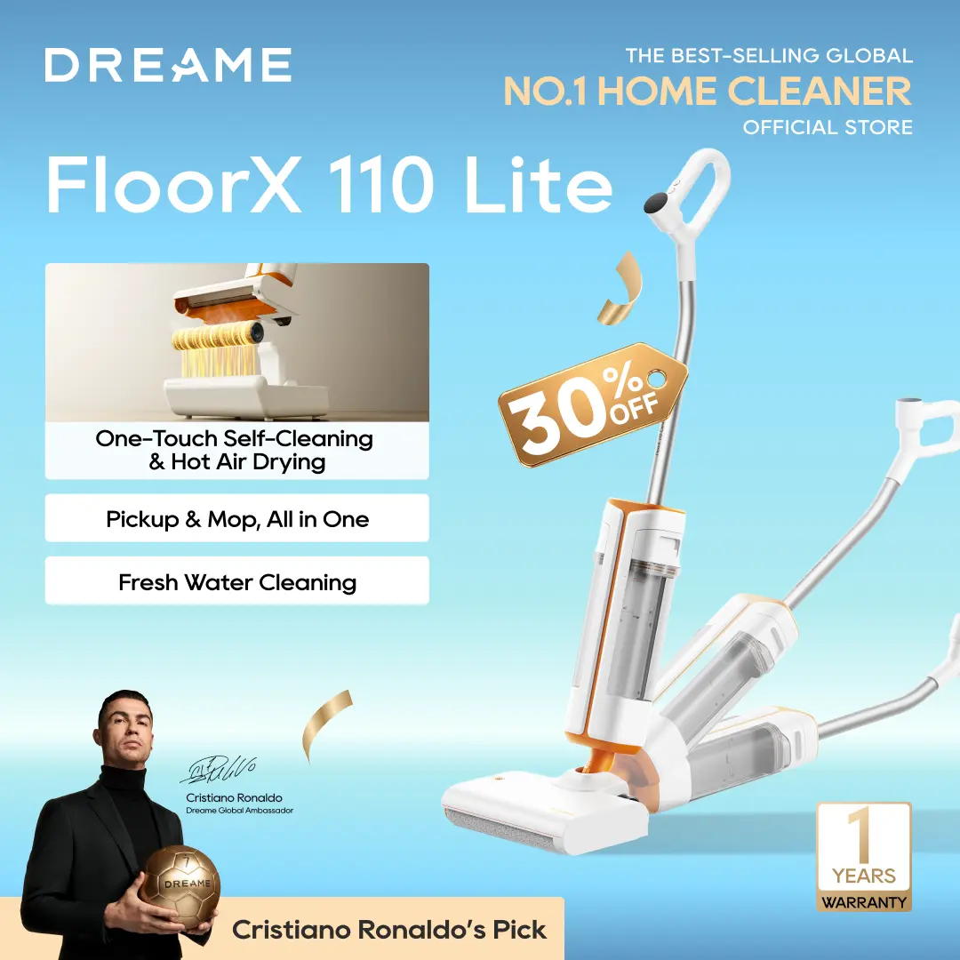 Dreame FloorX 110 Cordless Floor Washer, One-Touch Self-Cleaning & Hot Air Drying  Pickup & Mop, All in One  Fresh Water Cleaning