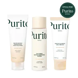 [Purito Official] OAT Genthle Exfoliation TROI l Gentle Scrub Cleanser + PDRN Gentle Exfoliating Toner + Fungal Acne Safe Cream l Korean Skincare