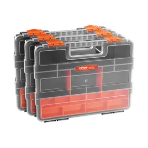 VEVOR 3-Pack Small Parts Organizer 21-Compartment Organizer Box with Removable Divider