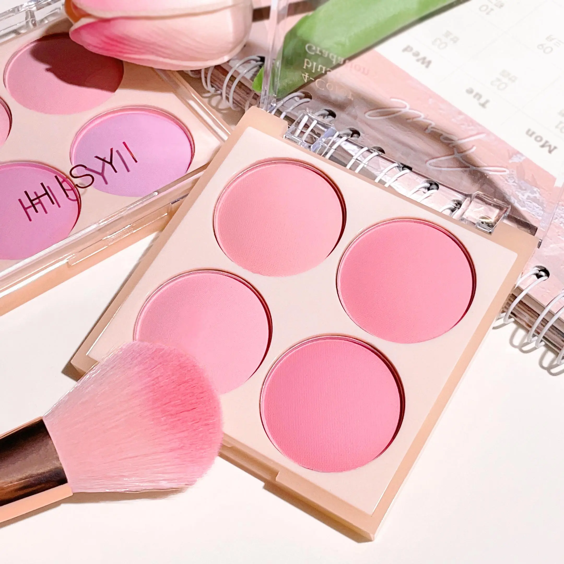 4 Color Blush Palette, Long Lasting Matte Blush, Natural Look Blush for Daily Makeup, Lightweight Blush, Soft Color Shadow, Suitable for All Skins, Glam Cosmetics, Makeup Beauty Cosmetics, Everyday Cosmetics Makeup, Cosmetics Products