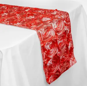 Satin Rosette Table Runner - 108 inches