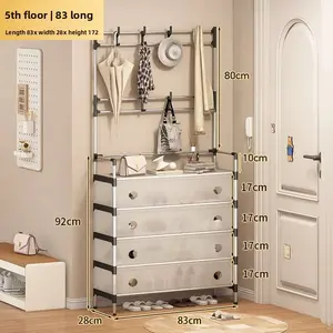 Freestanding coat rack, 3-in-1 multifunctional shoe rack, coat rack and storage rack with 8 hooks, suitable for entrance halls, corridors, living rooms, bedrooms organizer