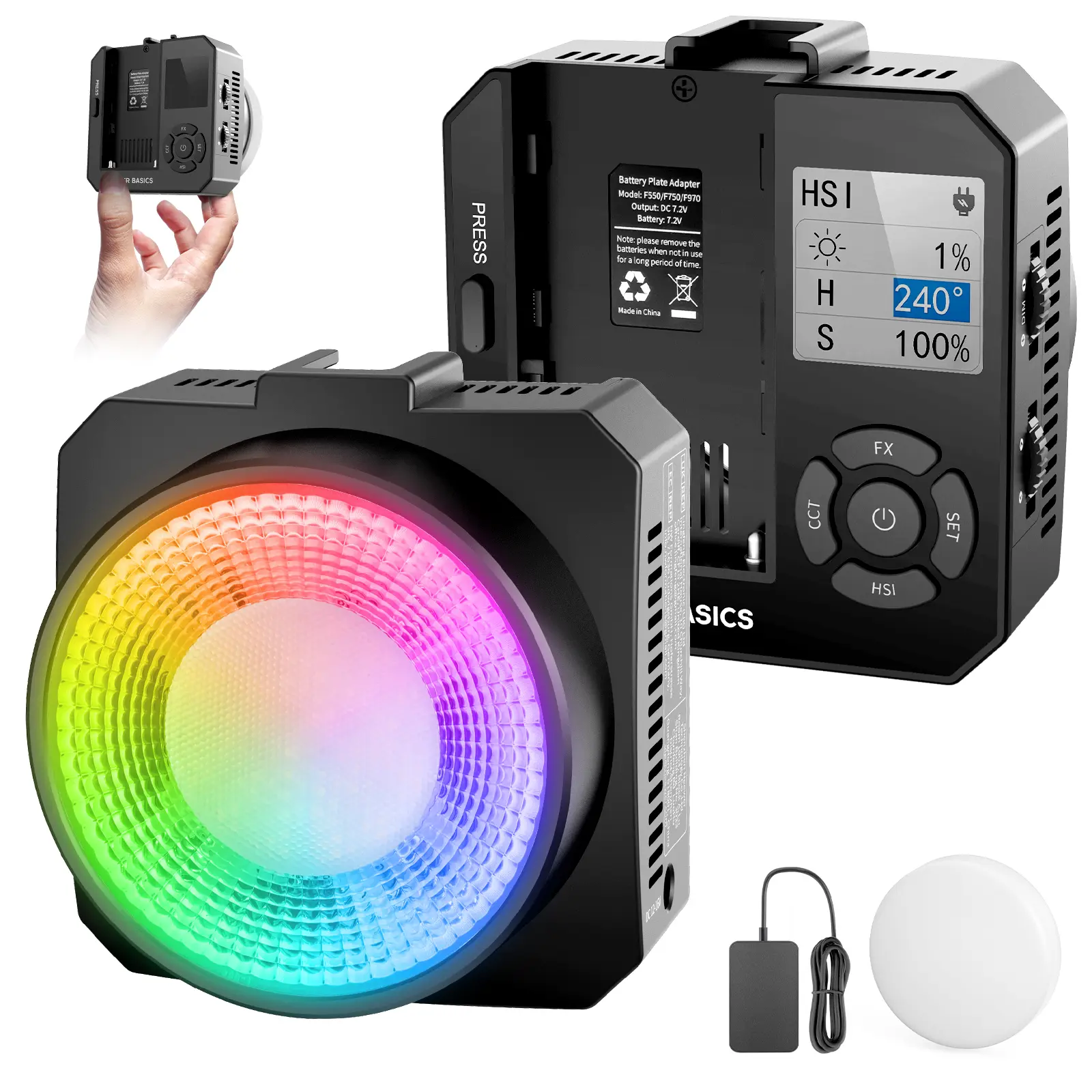 NEEWER HL28C 28W Full RGB Pocket LED Video Light, COB Camera Light, CRI98, 2500K-10000K, CCT HSI FX Modes for Photography, Vlogging & Live Streaming tiktokshopbacktoschool