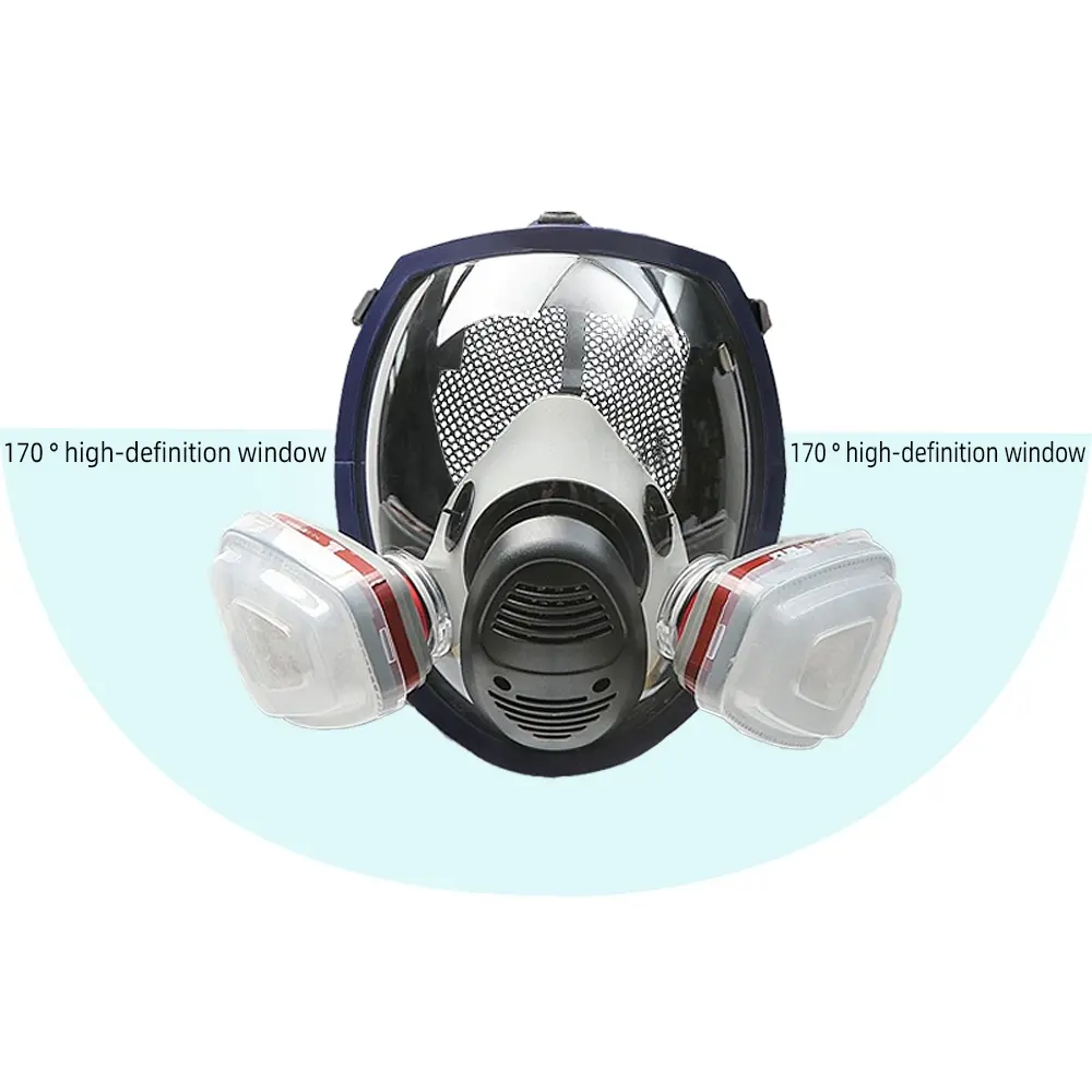 Protective Chemical Respirator Mask Set for Pesticides, Painting, Welding & Mining, Silicone 7501 Safety Gear for Fire and Renovation