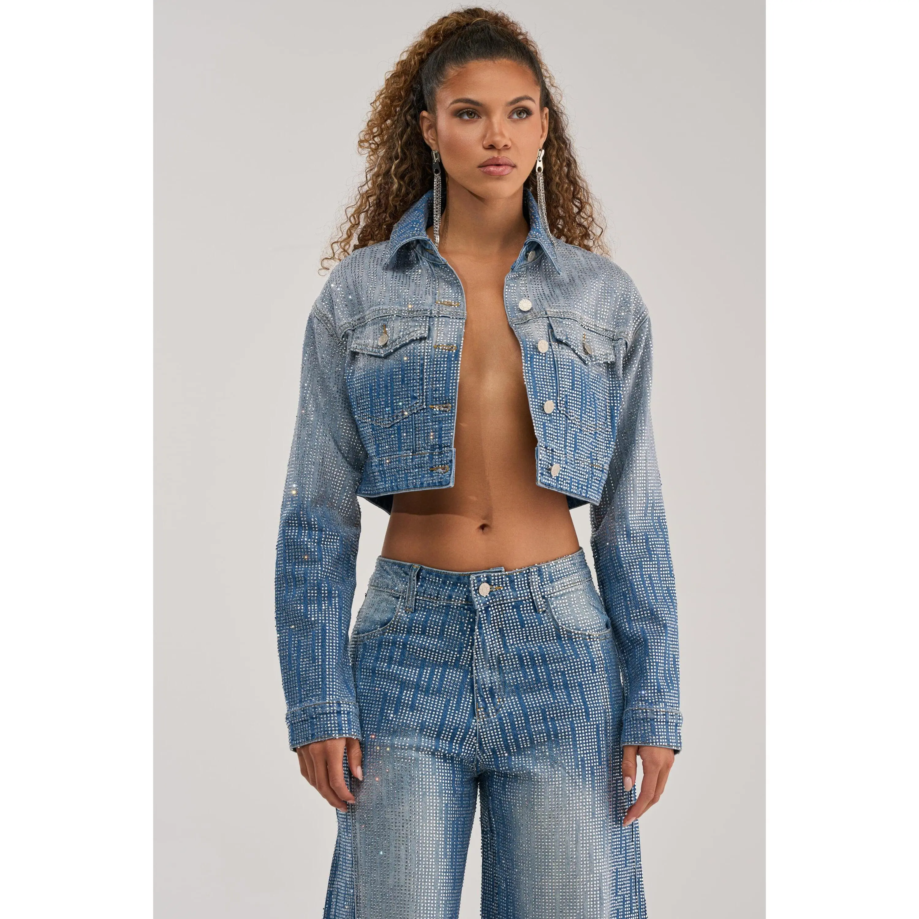 MIND SPINNING EMBELLISHED DENIM JACKET