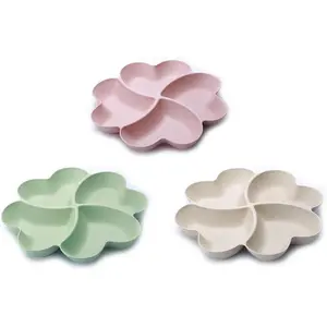 3 Pack Divided Serving Tray and Platters 4 Sectional Round Condiment Appetizer Set Condiment Server Bar Platter for Chips and Dip Snack Fruit Candy Nuts Desserts