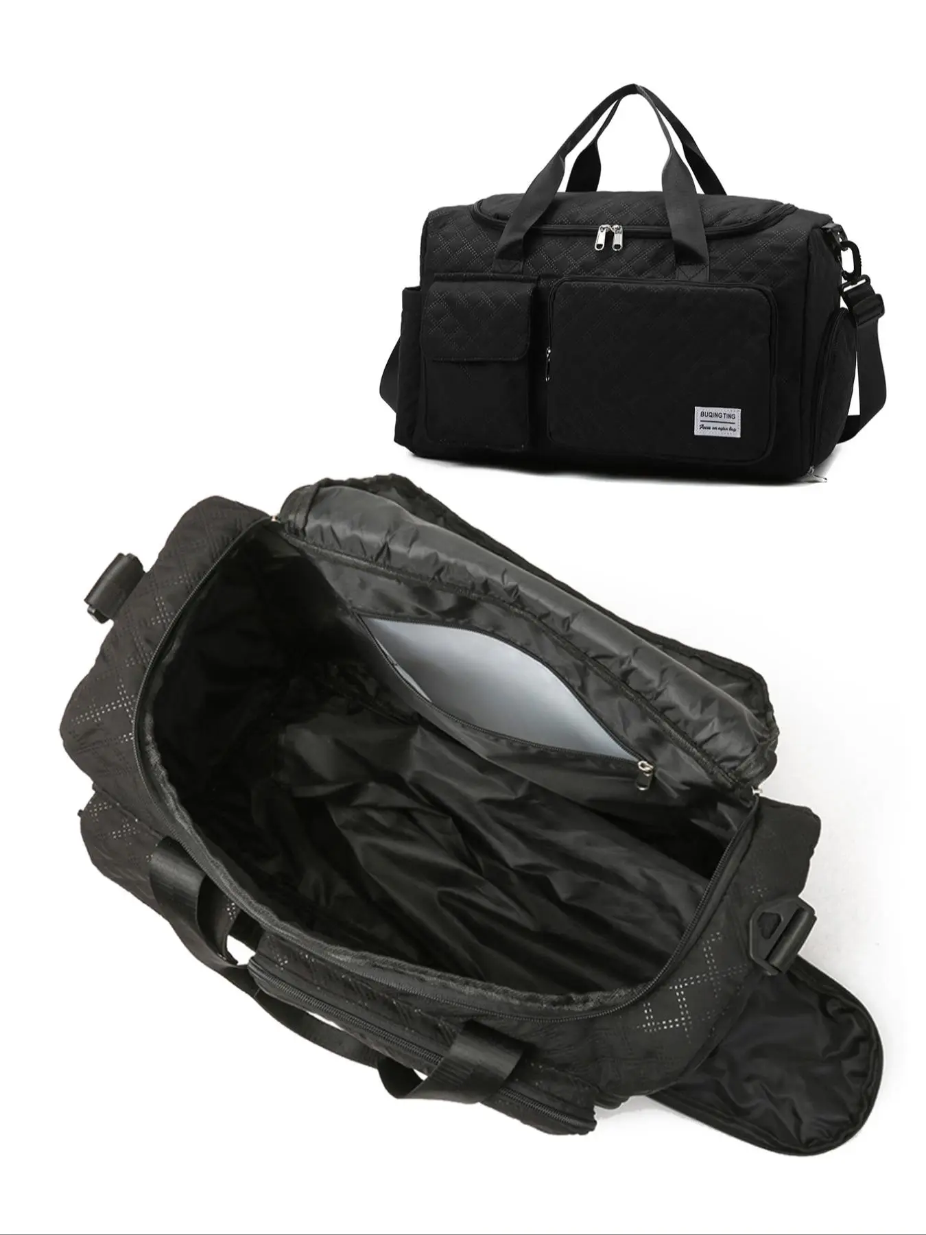 Fashionable Summer Large Capacity Travel Bag, Multi-pocket Wet & Dry Separation Zipper Travel Bag, Simple Gym Travel Bag for Women & Men