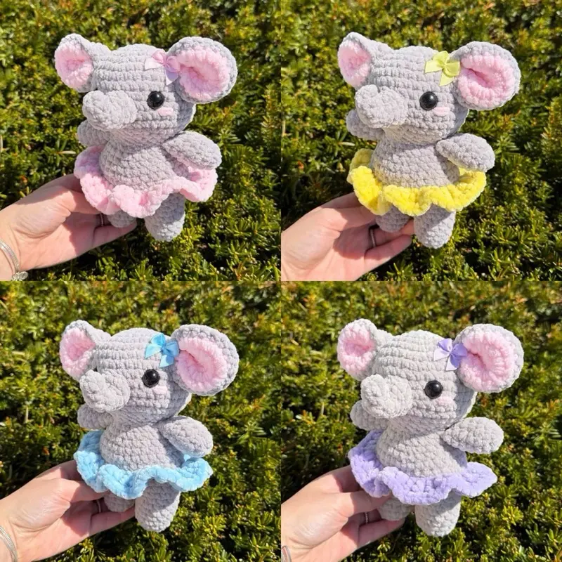 Hand-crocheted Elsie the Elephant