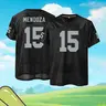 【Black Friday】Unisex Breathable Mesh Football Sports Style Jersey, Black & Gray Casual Sport Top with Number 15 Embroidery, for Game Day and Streetwear, Athletic Tops, Sportswear Clothes
