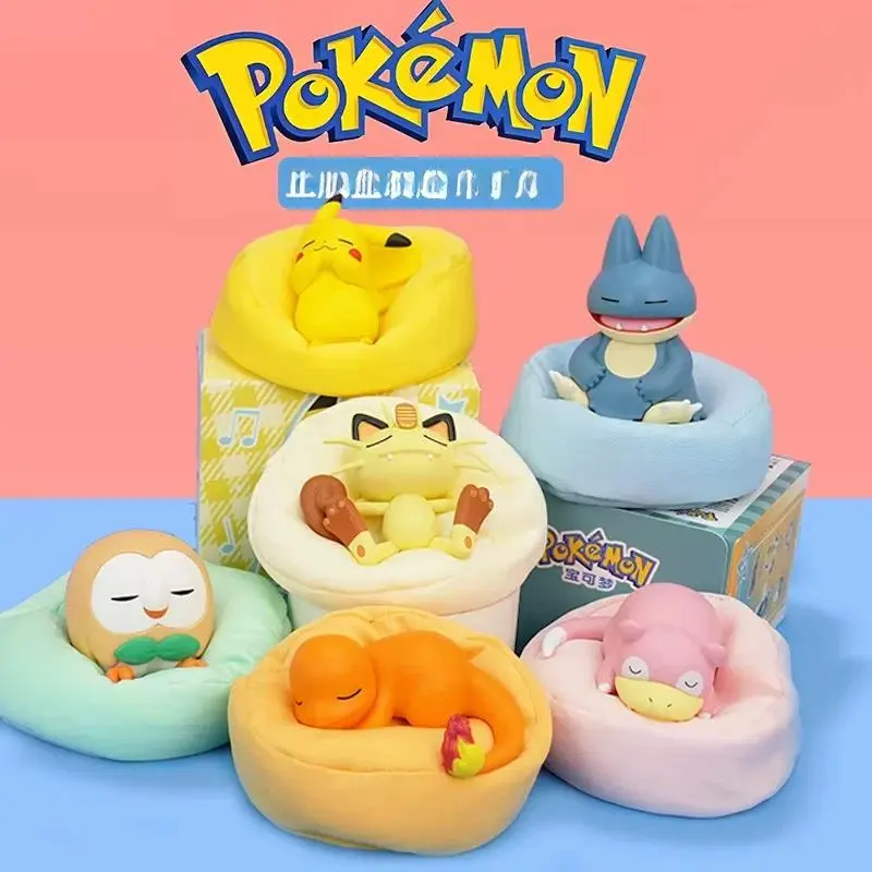 Casual Time Series Sleeping Figure VOL.3 Official Funism 6 New Styles Pokémon- Cute Anime Collectible Desk Decor & Cozy Toy Gift sealed Confirmed box  with Pikachu Charmander Munchlax Slowpoke Rowlet Meowth