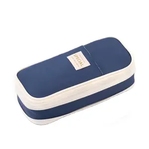 Retractable Double Layer Pen Bag, 1 Count Large Capacity Pencil Case, Portable Stationery Storage Bag for Office & School Student, Office Supplies