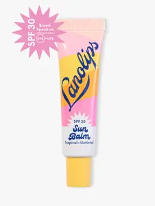 SPF 30 Tropical Lip Balm  Broad Spectrum UVA/UVB Protection, Hydrating Lanolin Formula, Untinted Gloss Finish, Daily Sun Care for Lips