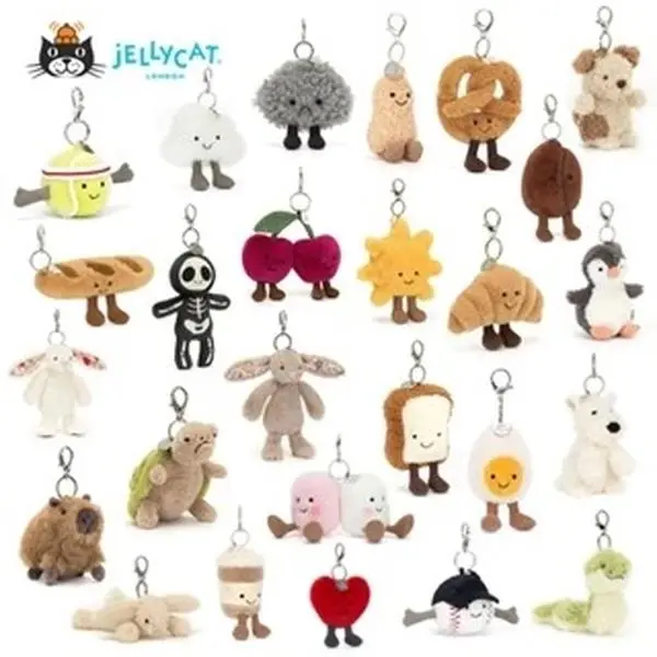 Jellycat Mini Plush Keychain Collection - 2026 Trending Bag Charm, Soft Cuddly Toy Charm, Ideal for Daily Use, Gift Giving & Collecting Cute Accessories