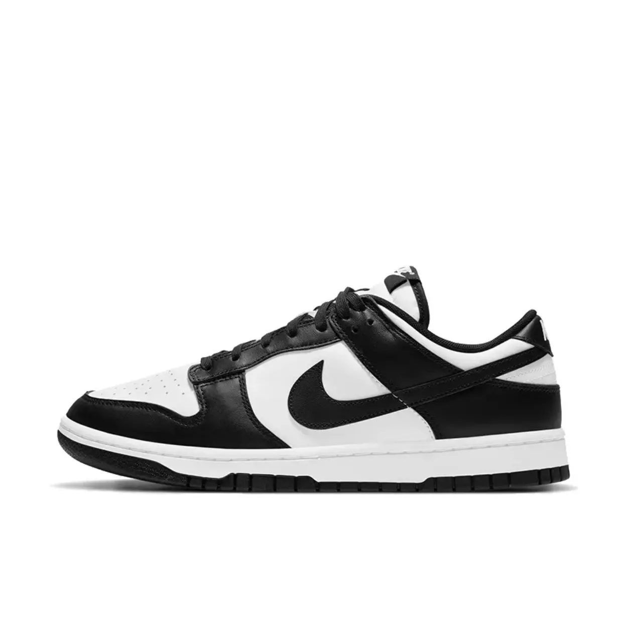 NIKE Dunk Low Retro 'Panda' Men's Athletic Sports Shoes, Low-Top with White & Black Leather Base and Cushioned Sole