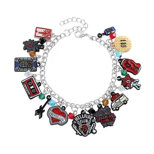 DIY Stranger Things Zinc Bracelet Pendant Jewelry with Assorted Charms for Fans Lightweight and Customizable Accessory fashion gift