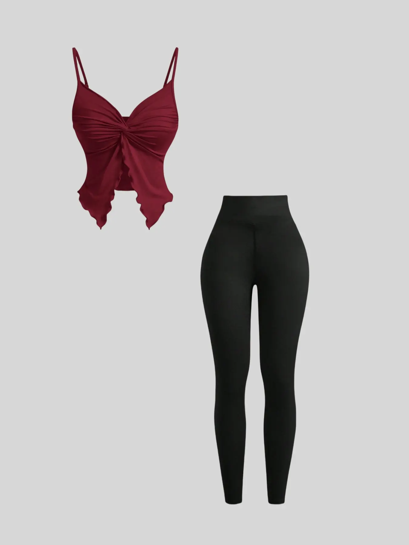 Fashion new sexy Casual butterfly shape Spaghetti Strap with women's slim trousers suit Clothes Skinny pants set Summer Casual Set