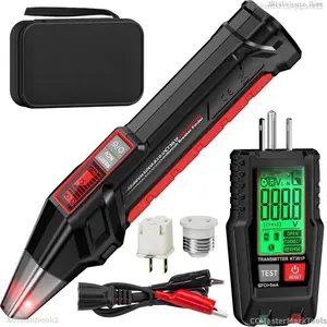 Circuit Breaker Finder with LCD Display, GFCI Outlet Tester, Electrical Circuit Tracer Tool with NCV Test & Flashlight, Includes Carrying Case and AdaptersCCMasterMarkToolsAUrbanNook2FFLimitlessApparel3AB14Veloura Home