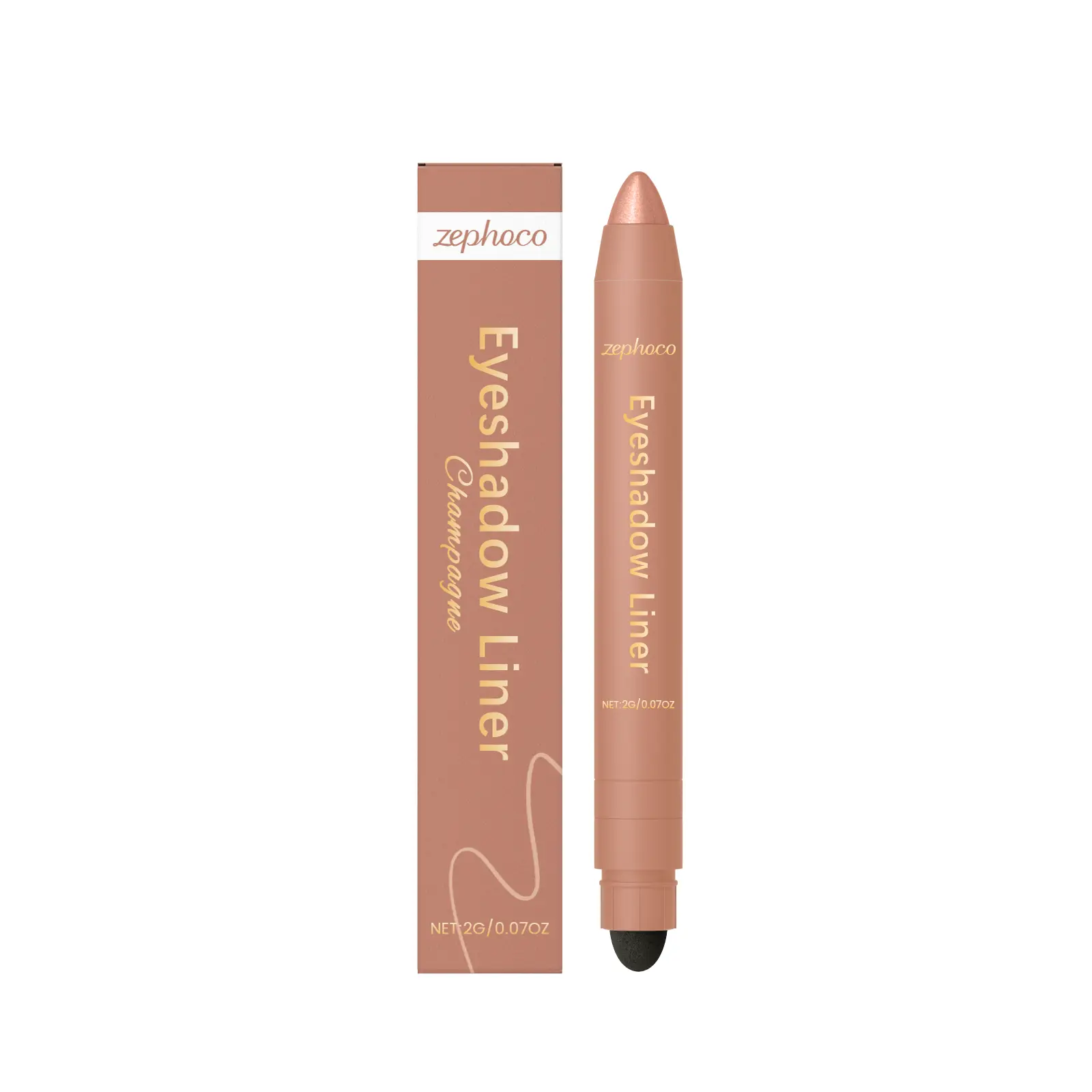 Zephoco 2 In 1 Eyeshadow Liner Stick Smooth Waterproof Long Lasting Eye Makeup with Built-in Smudger