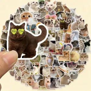 100 Pcs Adorable Cat Stickers Waterproof Vinyl Decals for Journal Guitar Laptop Decor Creative DIY Scrapbooking Supplies Cute Kitty Doodle Art Collection No one doesn't like cats Perfect Gift for Pet Lovers