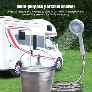 Portable Shower, Camping Shower Head, USB Rechargeable Camping Travel Bathing Shower, Water Handheld Camp Shower Pump, Suitable for Hiking, Pet Bathing and Car Washing