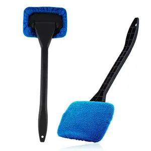 Windshield Cleaning Tools Windshield Cleaning Stick Car Window Cleaner, Reusable Car Interior Cloth Pad, Dirty Car Washing Brush (Blue) One brush+two brush heads