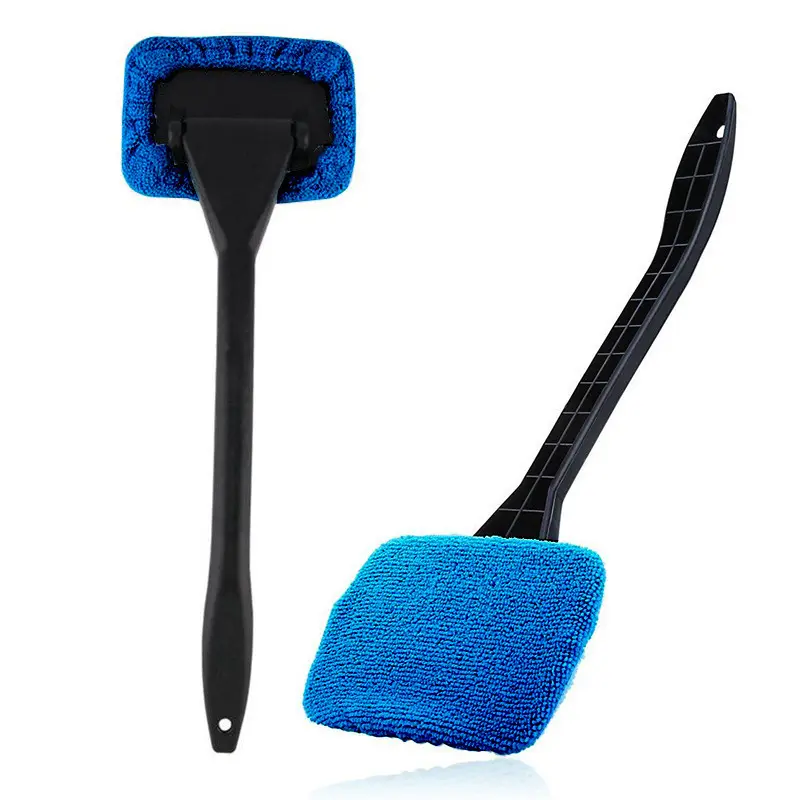Windshield Cleaning Tools Windshield Cleaning Stick Car Window Cleaner, Reusable Car Interior Cloth Pad, Dirty Car Washing Brush (Blue) One brush+two brush heads