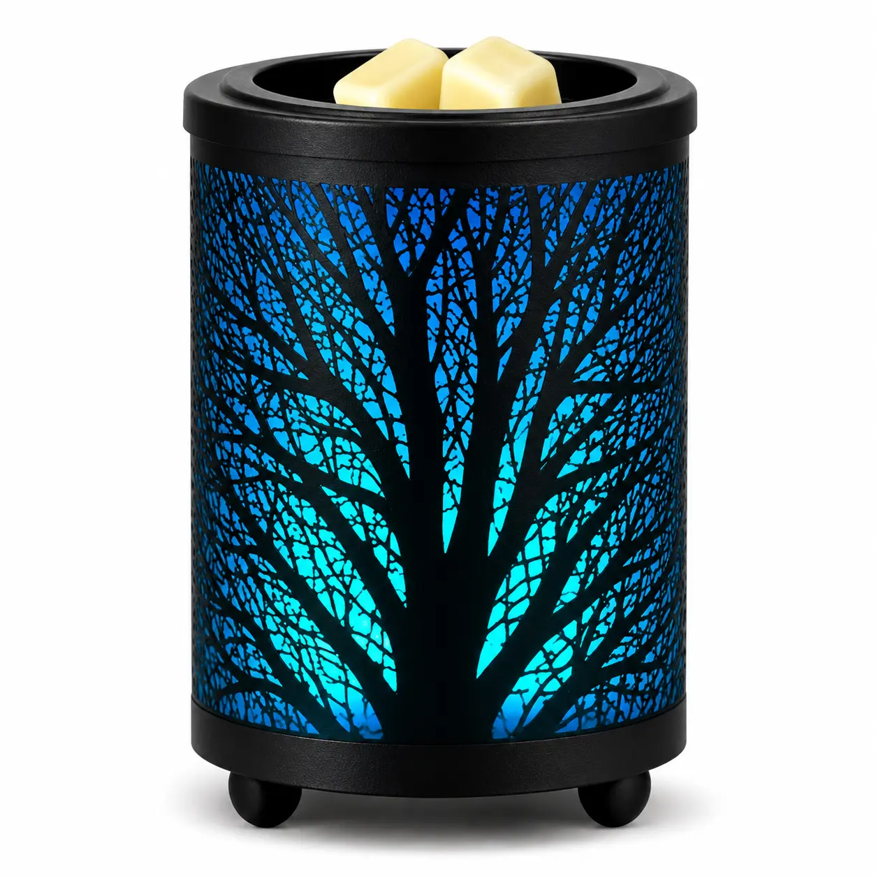 Forest Wax Melt Warmer with 7-Color LED Changing Light, Electric PTC Wax Melter with Removable Silicone Dish for Home Decor