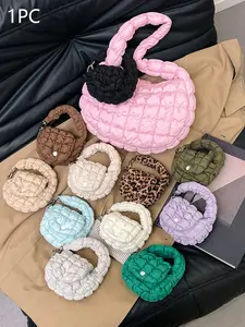 Multi color pleated bag, Lightweight Puffy Handbag, Handheld Bag Purse, mini coin purse with niche texture, simple and versatile clutch bag, suitable for shopping and dating