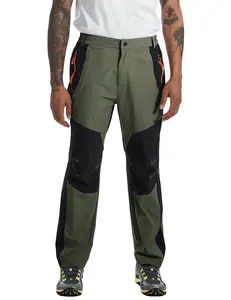 TBMPOY Men's Lightweight Hiking Cargo Pants Waterproof Quick Dry Tactical Outdoor Work Pants with Zipper Pockets for Fishing Camping Climbing