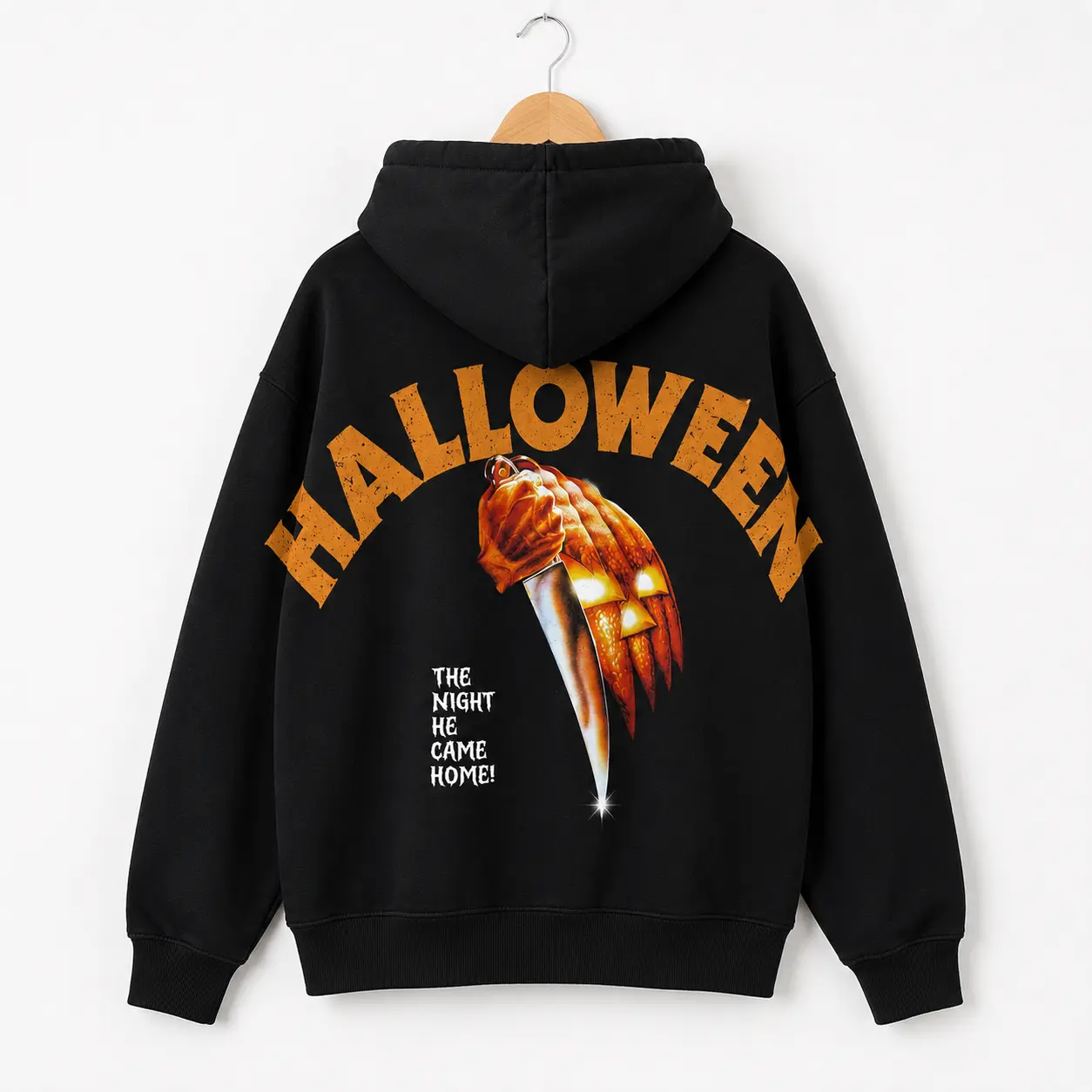 Shoulder-to-Shoulder Print On The Back Halloween Hoodie, Special Edition Horror Shirt, Funny Halloween Tshirt, Scary Movie Fan Gift Unisex