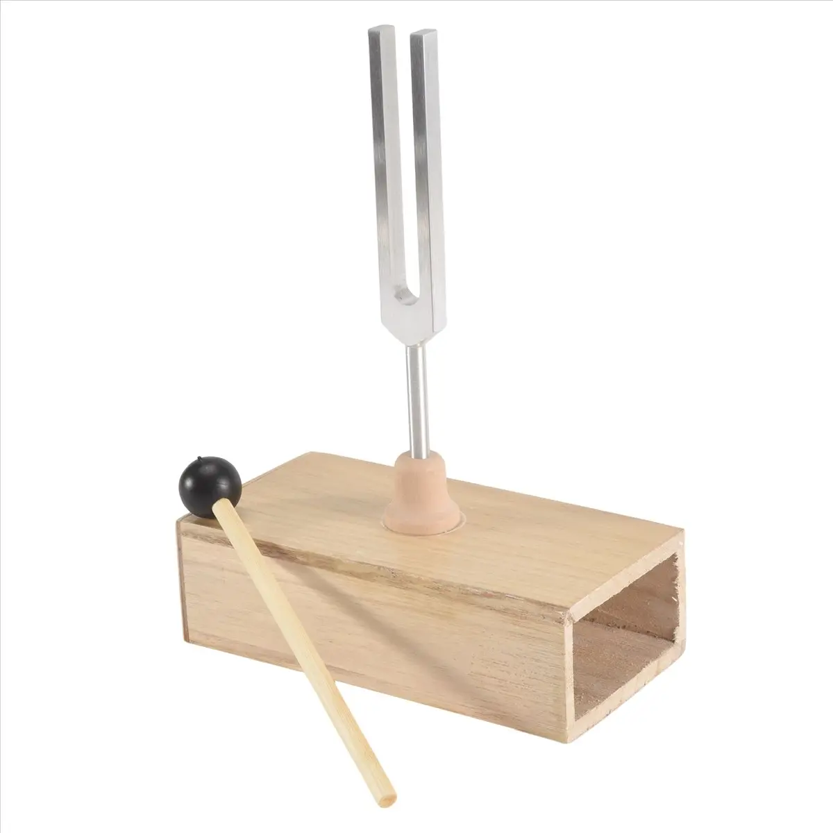 432 Hz Aluminum Tuning Fork Set with Wooden Resonance Box - for Automotive Wheel & Rim Sound Inspection, Sound Healing