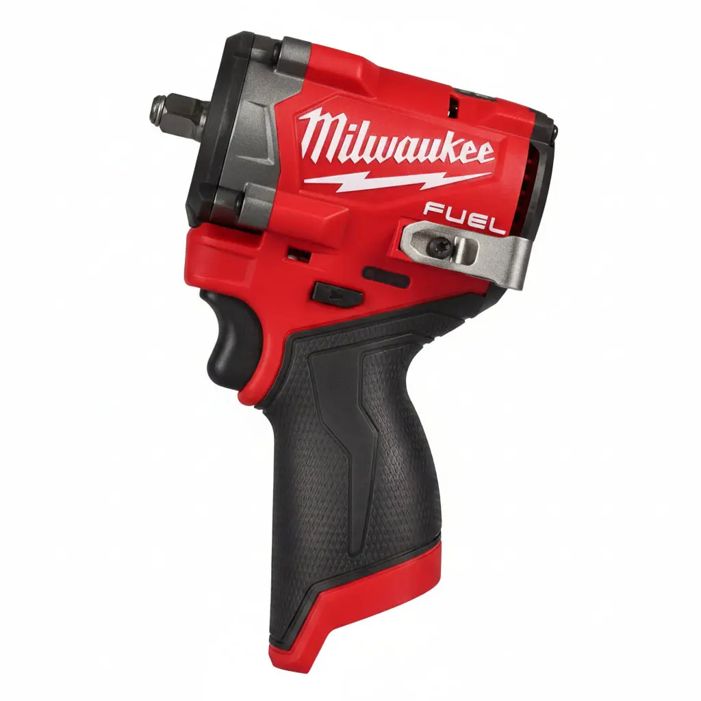 Milwaukee M12 FUEL Cordless Stubby 3/8” High Torque Impact Wrench (2562-20), Heavy Duty Automotive & Motorcycle Car Repair Assembly Disassembly Power Tool, Power Tools