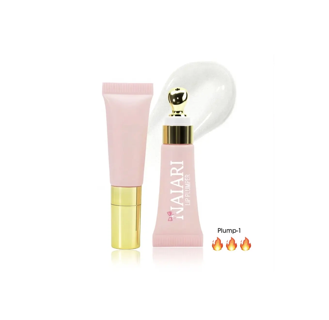 Lip Plumper (Plump 1) Clear Vegan instant moisturizing lip plumper squeeze tube