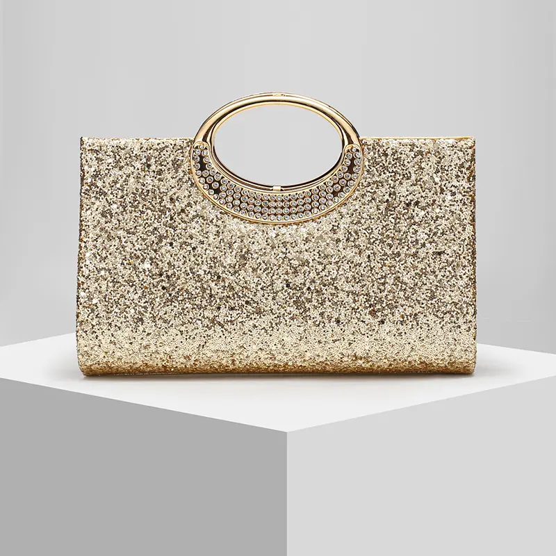The new banquet bag is a shiny hand-held bag with rhinestones, a banquet handbag, a formal dress bag, a party bag, and a wedding gift bag. It is very suitable for weddings, conferences, banquets, parties, and dances. The best gift for women