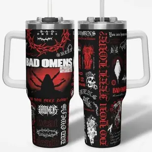 2026 Bad Omens Do You Feel Love Tumbler With Handle, Noah Sebastian Tour Insulated Travel Mug 40oz, Metal Core Alternative Gift Mug, Gift For Him, Gift For Her.