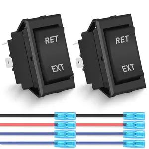 Nilight RET EXT Reverse Polarity Toggle Switches 2PCS On Off On DPDT 3 Position 12VDC Motor Control Power Jack Leveling Momentary DPDT 4Pin 20A Switch w/Jumper Wire for Tongue Trailer