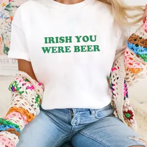 Irish You Were Beer Unisex Tshirt, Funny St. Patrick's Day Sweatshirt, Y2k Coquette Hoodie, Ireland Shirt, Unisex Sweater Pullover Tee