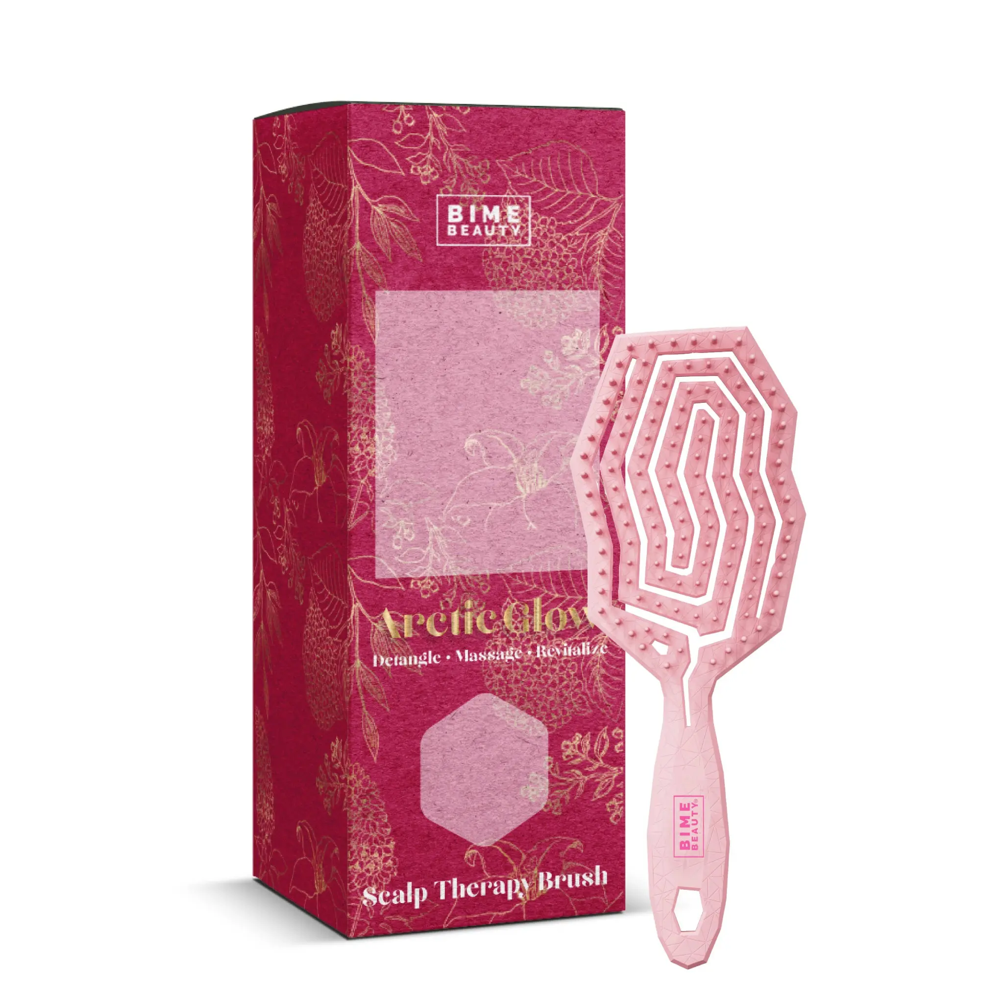 Bime Beauty ArcticGlow 3-in-1 Detangler Brush, Vented Scalp Therapy Massager with Dual-Width Bristles for Quick-Drying and Cleansing All Hair Types, Anti Tangling Brush, Unisex, Blowout Hair, Curling, Relaxing