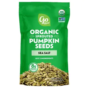 Go Raw Sprouted Organic Pumpkin Seeds with Sea Salt, 22 oz, Just 2 Ingredients, 8g Protein per serving Snack