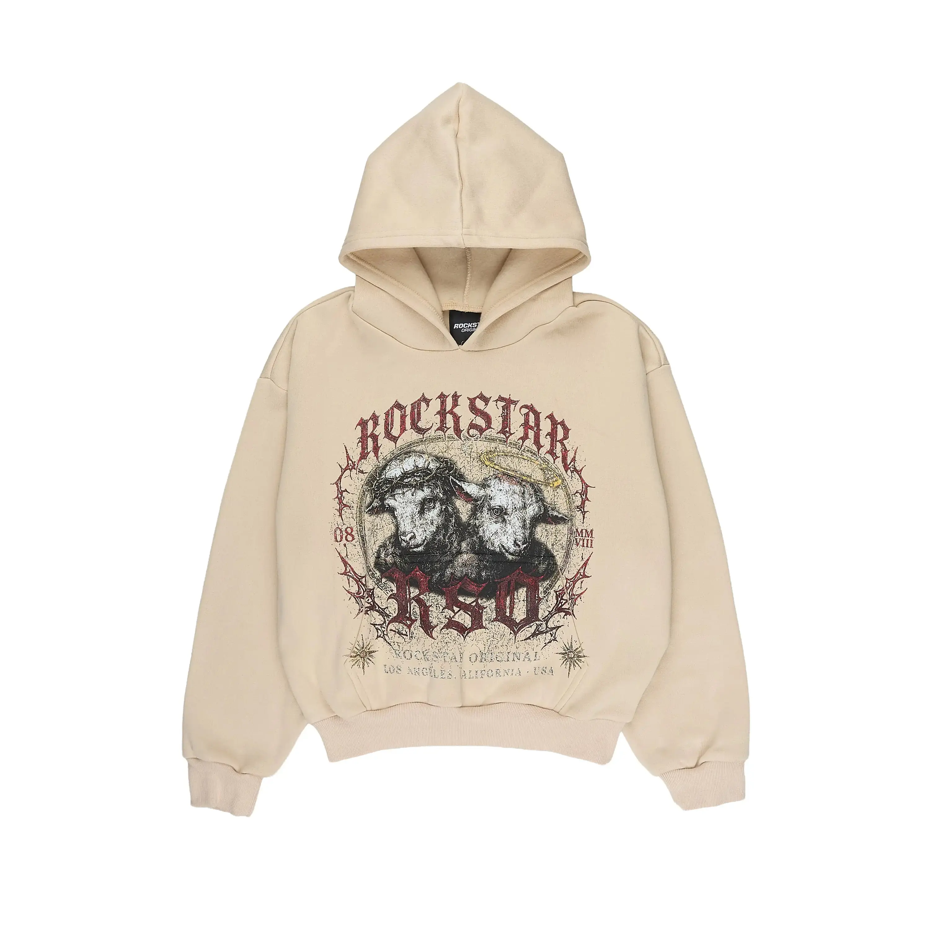 Girls Dezzy Beige Graphic Hoodie