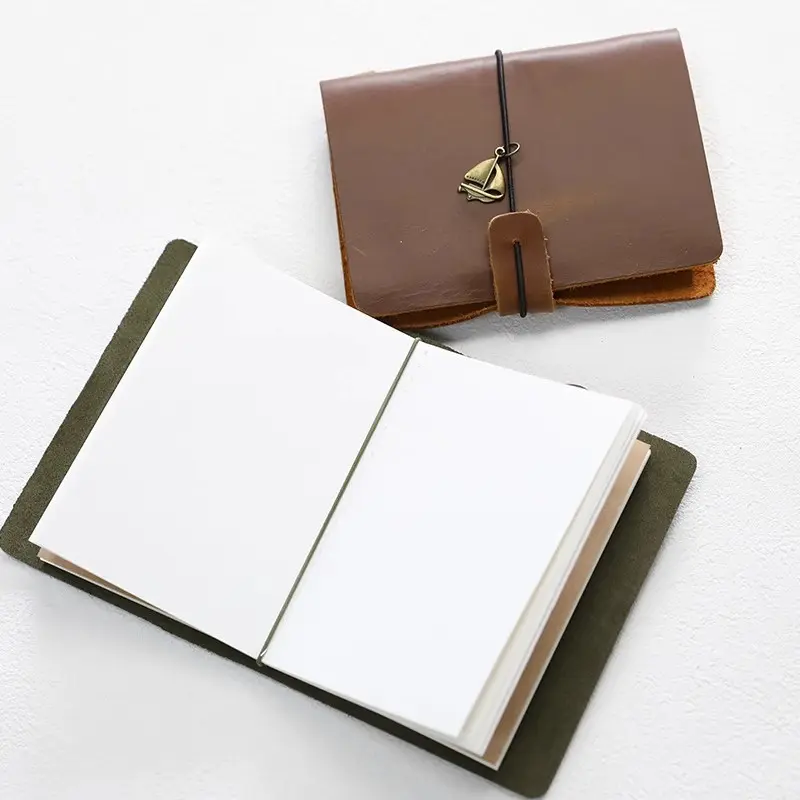 IDEAPLUS Genuine Leather Handmade Retro TN Sketchbook - Baohong 300g Medium Thickness Watercolor Paper, Replaceable Inner Pages, Brown Coffee Oil Wax Cowhide, Standard Passport Version, Easter Gift for Watercolor Art Enthusiasts with Retro Look, Baohong W